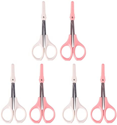 Beaupretty 6Pcs Entferner Haar Mädchen Pinzette Werkzeuge Scher Frauen Hohe Spitze Tragbare Stahlformung Sortierte Sicherheitsschere Rostfreie Gebogene Präzisionsschere Und Handwerkliche
