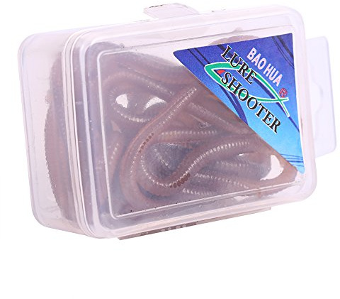 AMONIDA 10 cm 17-18 Stücke A Box Wurm Geformt Fischgeruch Weiche Fischköder Köder Mit Transparent Box Gefälschte Köder Simulation Regenwurm Für Fischer Weichen PVC Fischköder Set