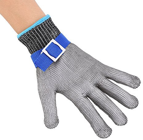 Schnittsicherer, Stichfester Schutzhandschuh aus Edelstahl, Schnittfester Handschuh, Draht, Metallgeflecht, Metzger, Baumwollhandschuh, Industrieller Schutz