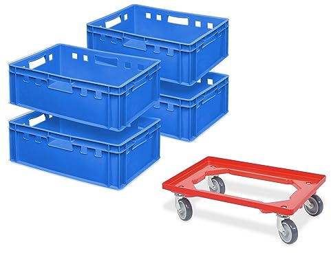 BRB 4X Fleischkasten E2, LxBxH 600x400x200 mm, inkl. Transportroller (blau)