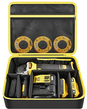 Peciue Bag Compatible with DEWALT 20V MAX* Angle Grinder Tool (DCG413B), Also Fit for FLEXVOLT ADVANTAGE Brushless Cordless (DCG416B), Storage Hold Battery Pack, Charger, Glass Cutting Disc (Box Only)
