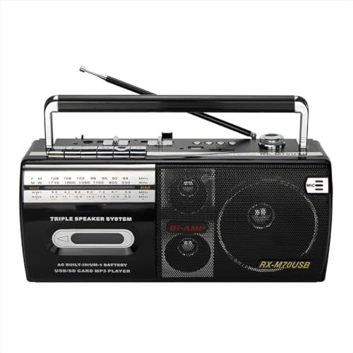 GAFENO Radio multibanda USB AM/FM/SW retrò Vintage, Stereo Portatile Wireless Bluetooth Boombox, Radio FM Portatile, Lettore di Cassette Audio Mp3, registratore, for Viaggi di riunioni di Famiglia