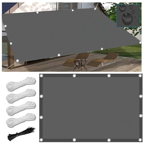 Sonnensegel Wasserdicht Rechteckig mit Ösen 5x6M Multi Farbe und Größe Sonnensegel Balkon UV Schutz Sonnenschutz Markise Mit Kordel für Balkon Terrasse Garten