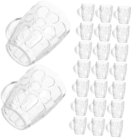 CAXUSD Lot de 50 mini chopes à bière en plastique pour la fête de la bière, petits gobelets à liqueur, chopes à bière, avec anse, modèles de gobelets à bière, chewing-gum à, à glace,