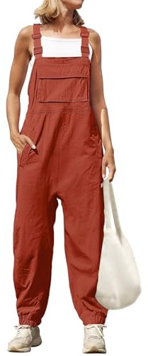 RMBLYfeiye Overall Damen Festlich Hochzeit Schutzanzug Einweg Jumpsuit Kurz Sommer Einfarbiges Verstellbarer Riemen Trägerhose Spaghetti Mit Taschen Leinen