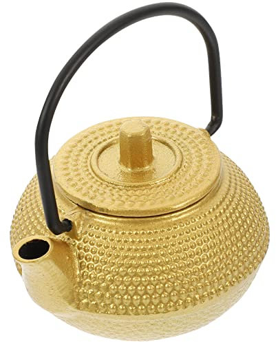 Teiera in acciaio inossidabile Teiera in ghisa Bollitore giapponese Tetsubin Mini bollitore cinese Contenitore per tè Cucina domestica per acqua calda bollente Tè (dorato) Teiera in acciaio inossid