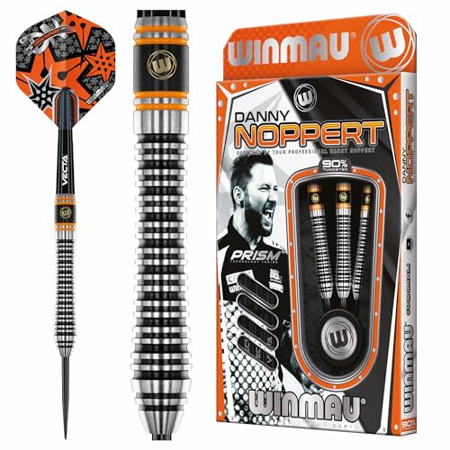 WINMAU Danny Noppert Signature Edition 2.0 Serie Professionelles Tungsten-Dart-Set mit Flights und Schäften (Stems)