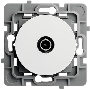 DEBFLEX - Casual Evo - Enchufe de Pared TV - Conexión TV o Decodificador TDT - ABS - Instalación Empotrable - Fijación Grapa/Tornillo - Blanco - 74 x 74 x 36 mm