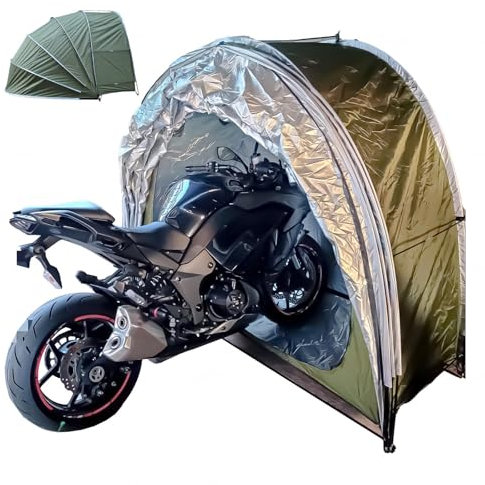 YSMSMZJK Fahrradzelt Hängen 2 in 1 Motorradgarage Winterfest mit 210D Oxford-Gewebe PU4000 Wasserdicht Fahrradwohnwagen Geräteschuppen Klein,Green