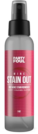 Party Foul Travel Size Wine Stain Out Spray - Plant Based Red Wine Stain Remover for Clothes, Carpets, & Couches - Stain Remover Spray for Coffee, Tea, & Sports Drinks Stains - Unscented - 3 oz