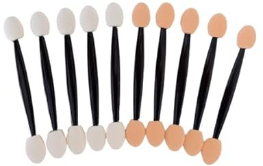 RAWR Disposable Dual-Sided Eye Shadow Sponge Applicator Pack of 20 - Premium Black Eyeshadow Brush for Flawless Makeup Application - Cosmetic Blending Sponge Tool - Dual Tip Makeup Applicator