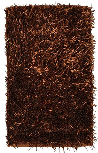 Casatessile Shaggy Tappeto cm 60X110 Tappeto a Pelo Lungo Camera scendiletto, Bagno - Marroncino