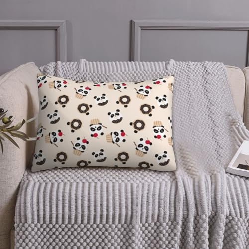 VOSERY Federa per cuscino di dimensioni standard, stampa panda ciambella, super morbida, con cerniera, traspirante, resistente alle pieghe e alle macchie, 50,8 x 66 cm