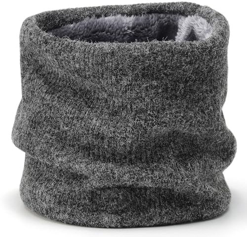 BARFULKER Winter Halsschlauch Herren Damen Halswärmer Halstuch Gesichtsschal, Schlauchschal Halswärmer Gesichtsschal Fleece Loop Schal Winddichte Gesichtsmaske, Dunkelgrau