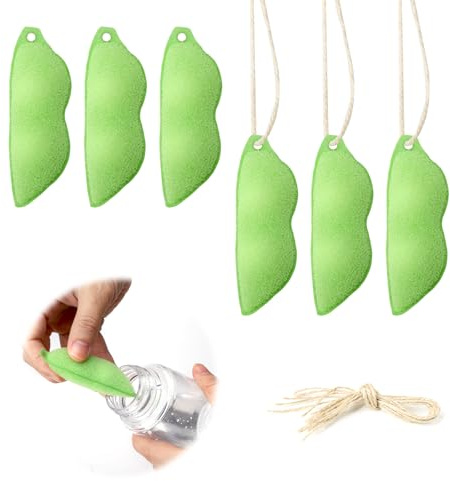 HENGBIRD 6 Stück Flaschenreiniger, Magic Beans Flaschenschwamm Bottle Cleaner, Magic Beans Bottle clean Reinigungsbohnen, 8x2x2CM Beans Bottle Cleaning Sponge für eine Vielzahl von Flaschengrößen