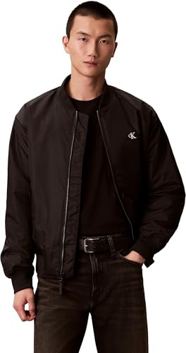 Calvin Klein Cazadora bomber Hombre Jeans Hero con cremallera, Negro (Black), L
