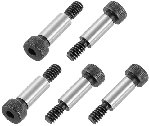 sourcing map Alloy Steel Hexagon Socket Head Shoulder Screws Bolts, 5/8 Shoulder Length, 1/4 Shoulder Dia, #10-24 Thread, 5pcs