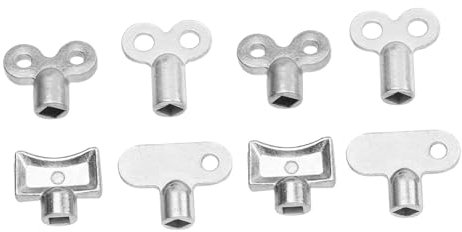 Homoyoyo Universal Radiator Valves Key Set 8pcs Drain Valve Key Radiator Bleed Hole Polished Zinc Alloy