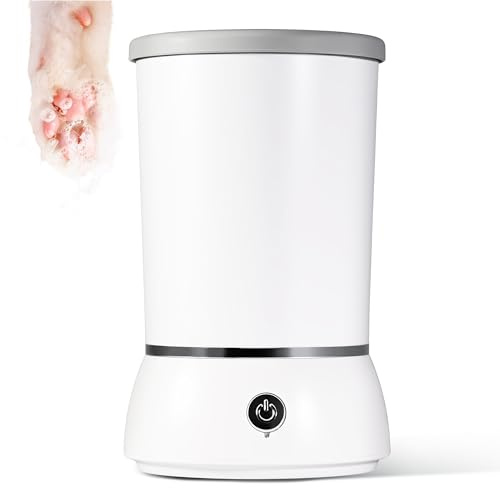 WQV Electric Dog Paw Cleaner, Rechargeable Dog Paw Washer, Automatic Dog Paw Cleaner Cup, Puppy Paw Cleaner, Massager, White Foot Washing Cup