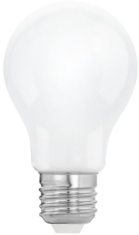 EGLO E27 LED Leuchtmittel Milchglas, Energiesparlampe Energieklasse A, Energiespar Glühbirne 3,8 Watt, 806 Lumen, LED Lampe warmweiß, 2700 Kelvin, A60 Birne, Opal weiß, Ø 6 cm