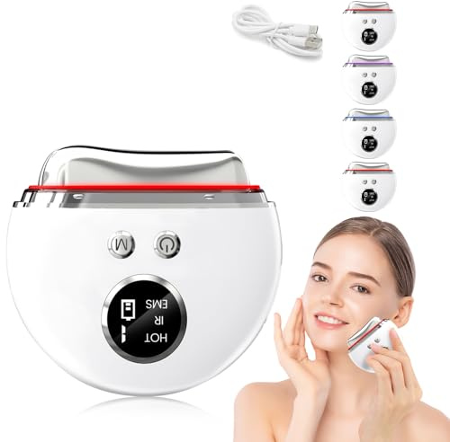 Ems Gua Sha Gesichtsmassagegerät, Face Massager, Gua Sha Elektrisch, Einstellbare Gesichtsmassagegerät Gegen Falten, Anti Aging Gerät, Anti Falten Gerät Gesicht für face lifting,Schwellungsreduzierung