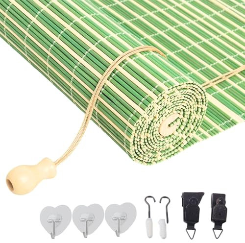 Generico Tende A Rullo Traslucida per Interni Tapparella in Bamboo Naturale 100x200 120x160 150x180 150x200cm Tapparella Avvolgibile bambù Traspirante/Privacy per Finestre E Porte