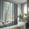 AJALGZ Cortina de Ducha Flotante con diseño de pez Dorado, Estilo Minimalista artístico, poliéster, Divisor de bañera, decoración Moderna para baño, 125 x 205 cm.