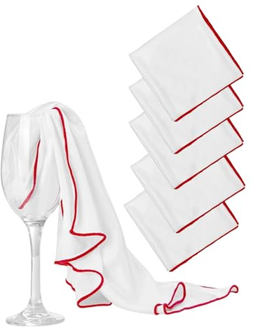 Fokroin 5 Uds Paños de Pulido Grandes30x30 cm Bayetas para Cristales Reutilizables Trapo de Microfibra para Vidrio Trapo de Limpieza de Pulir para Superficies de Alto Brillo Anteojos