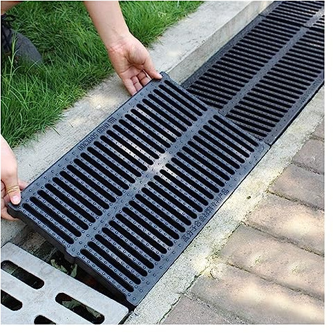 Filtre de vidange robuste – Grille en plastique en résine durable pour un drainage efficace des tranchées et une gestion de l'eau de pluie Idéal pour un garage en extérieur et à la maison
