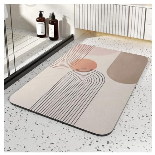Genérico Alfombra Diatomita Baño Antideslizante Secado Rápido Absorbente - Alfombrilla Piedra Diatomita 60x40 cm, Antibacterial Sin Olores Material Duradero Ideal para Baño Inodoro Lavabo (A)