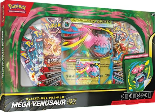 Pokémon: collezione premium Mega Venusaur-ex del GCC (carta promozionale olografica, una carta promozionale lenticolare gigante e otto buste di espansione)