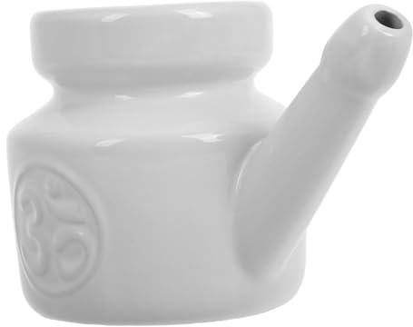 Herramienta de Riego Nasal 350ml Cerámica Blanco | Limpieza Nasal Adulto Cerámica, Enjuague Nasal Yoga, Uso Versátil y Suave