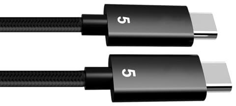 Qusinfc Cavo dati di tipo C Cavo coassiale USB 4 80Gbps Trasferimento dati 16K 60Hz Cavo intrecciato Opzione di lunghezza multipla Cavo USB C intrecciato