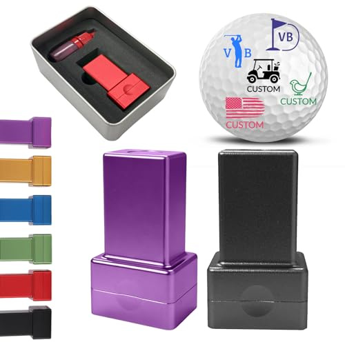 Velba Golfball-Stempel personalisierbar – Großer selbstfärbender Golfball-Marker | Schnell trocknender wasserfester Logo-Stempel Golfer
