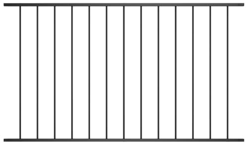 Élément de clôture en acier revêtu par pulvérisation - 163 x 100 cm - Noir - Panneau de clôture de jardin robuste - Résistant aux intempéries - Pour l'extérieur - Brise-vue pour jardin