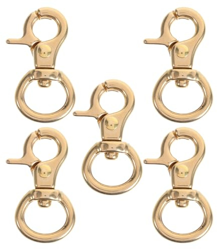 ARTSEWPLY Pinzas de Langosta Giratorias de Latón Puro 12 Mm 5 Unidades Cierre de Resorte Seguro para Llaveros, Manualidades y Accesorios de Bolsos, Cierres de Joyería Resistentes