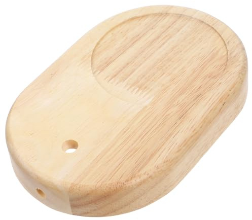 GETAJGHSD Leichter Ovaler Selbstgemacht Lampenfuß aus Massivem Holz mit Kabeldurchführung Kleiner Tischlampenfuß für Schreibtisch und Arbeitszimmer in Natürlicher Holzoptik