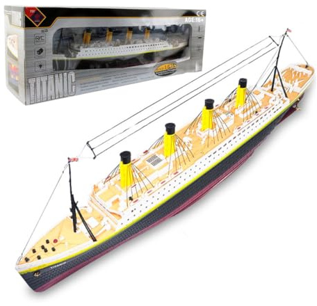 Quibuilds RC Titanic Kreuzfahrtschiff Modell – 2,4 GHz Fernsteuerung, 3CH, LED-Beleuchtung, für Pool, See & ruhige Gewässer, Erwachsene & Sammler, RTR