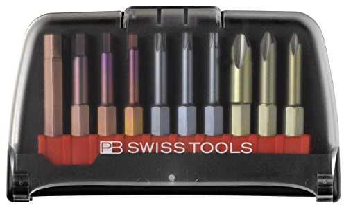 PB Swiss Tools BitCase Mit Gurt-Clip, Mit 10 PrecisionBits E6 In Einem BitBlock