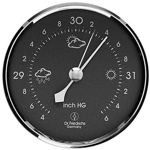 Hokco Precision Aneroid Barometer 3.25 inch Diameter Round Dial with Chrome Bezel