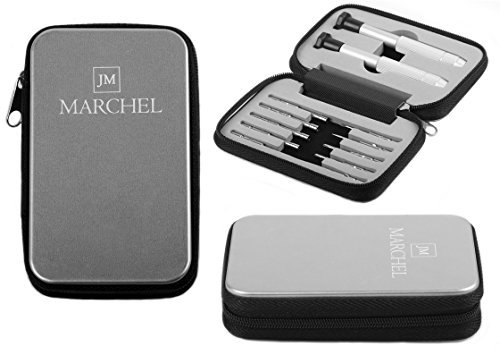 MARCHEL® Supreme Mini Schraubenzieher, 25 teiliges Set, Gehärtet, Magnetisierbar, Schraubendreher, Kreuz, Schlitz, Hexagon, Penta, Dreieck, Torx inkl. Harcase Etui
