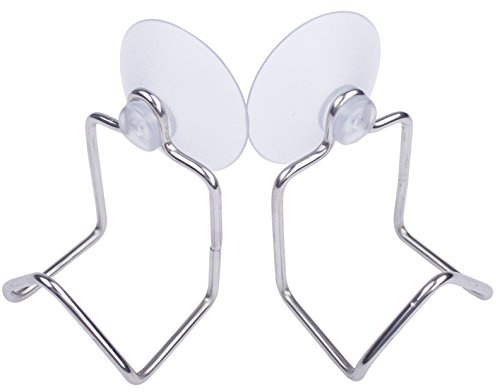 LTWHOME Edelstahl Saugnapf Schwammhalter für Küche, Bad (Packung mit 2)