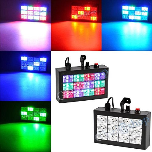 FARO LUCE STROBOSCOPICA 12 LED RGB PROIETTORE FARETTO LUCI STROBO DISCOTECA