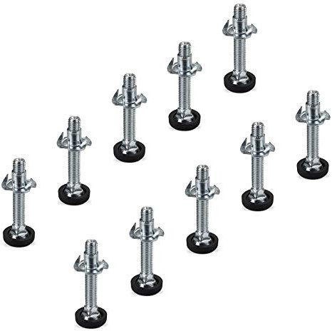 10 x Vite Regolabile M8 x 45 mm con Dado a Griffe Capacità di Carico: fino a 300 kg Vite di Regolazione Viti Regolabili