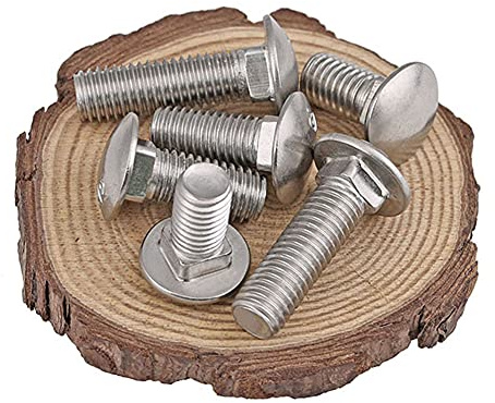 BOZONLI Flachrundschrauben Edelstahl A2 Schlossschrauben mit Vierkantansatz Flachrundkopf Schrauben, Vollgewinde M10×100mm, 3 Stück