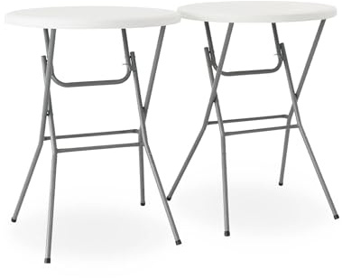 Alice's Garden - Lot de 2 Tables Hautes de réception – Gala – Mange Debout. Pliables. Ø80cm x 110cm