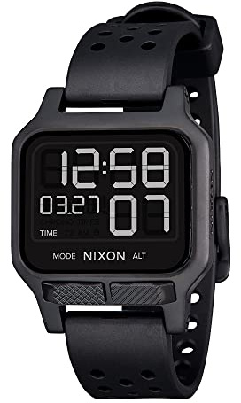 Nixon Herren Digital Quarz Uhr mit Gummi Armband A1320-001-00