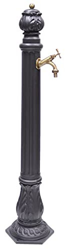 Fonderia Bongiovanni | Fontana a Colonna | in Ghisa | Modello Diana | per Casa Giardino | con Rubinetto Ottone Brunito 303B | Fontana Colonna da Giardino Esterno | Fontana da giardino esterno