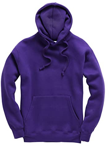 New Spirit Original Mens, Womens Unisex Soft Fleece Hoodie - Drawstrings and Pouch Pocket - Comfy, Cozy Hooded Sweatshirt - Perfect for Casual, Work Wear, Gym - 80% Cotton 20% Polyester PUR XL Purple