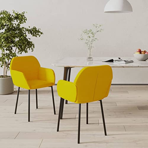 ZQQLVOO Esszimmerstühle 2 STK. Gelb Samt, Bequemer Polsterstuhl, Stuhl Esszimmer, Küchenstuhl, Esszimmer Set, Wohnzimmerstühle, Chairs for Living Room